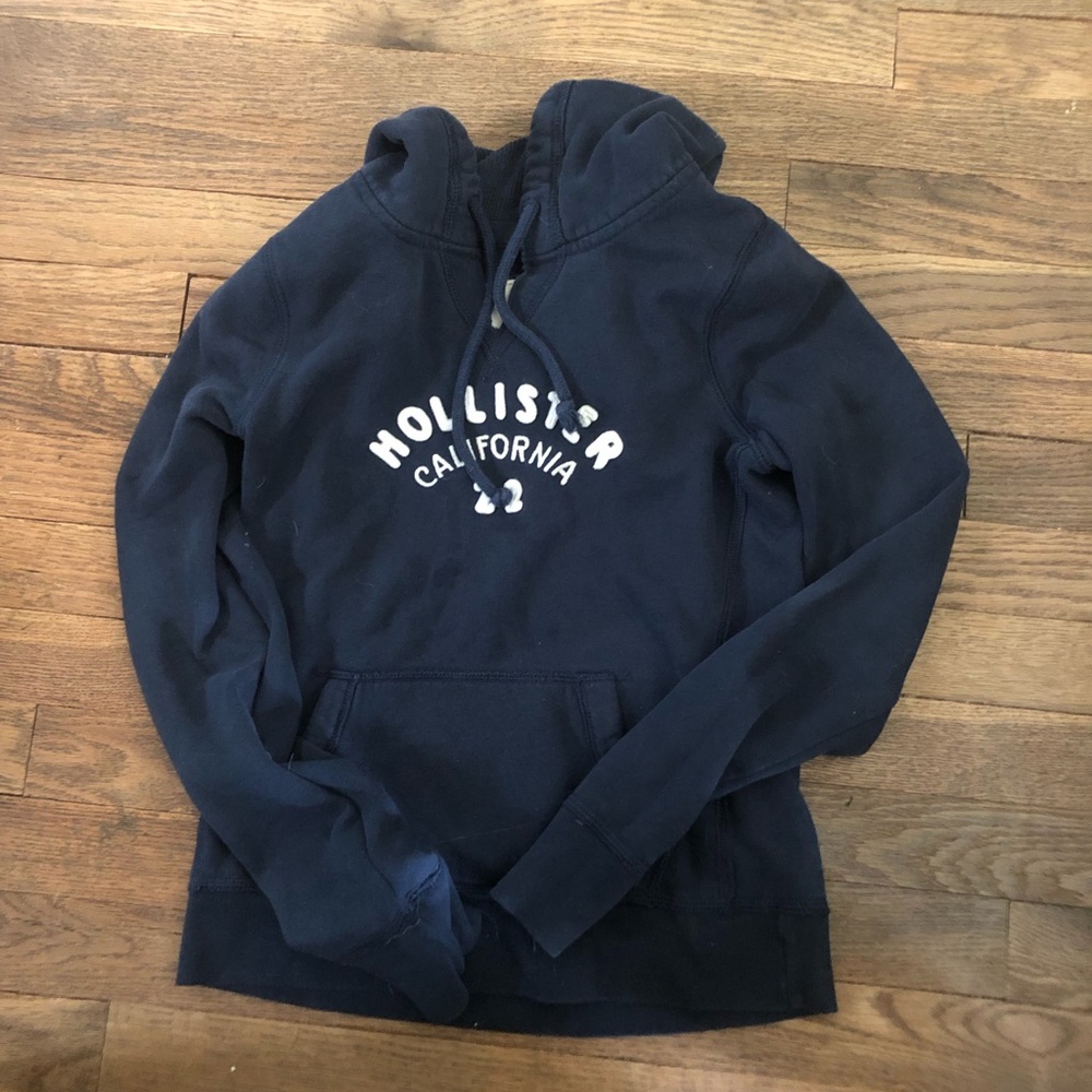Navy Blue Hooded Hollister Sweatshirt